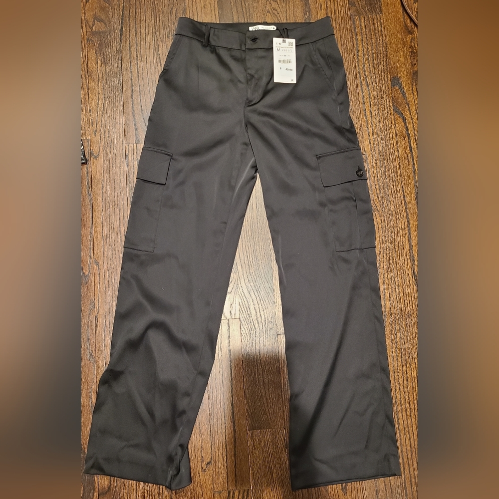 Satin cargo pants ZARA